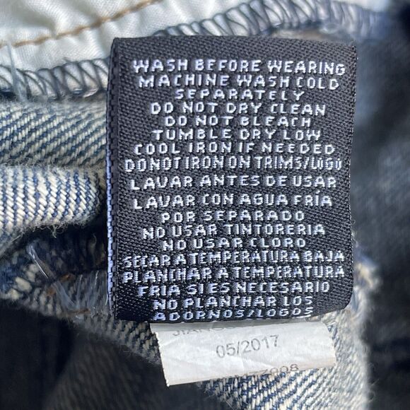 Rocawear Jean Vest Mens Medium Cotton Y2K Raw Hem Button Up Denim Logo - Picture 10 of 15